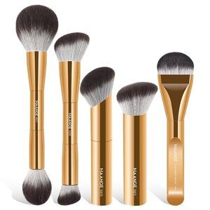 🆕Women Gold Foundation Makeup Brush Set Kabuki Mask Contour for Liquid Brush